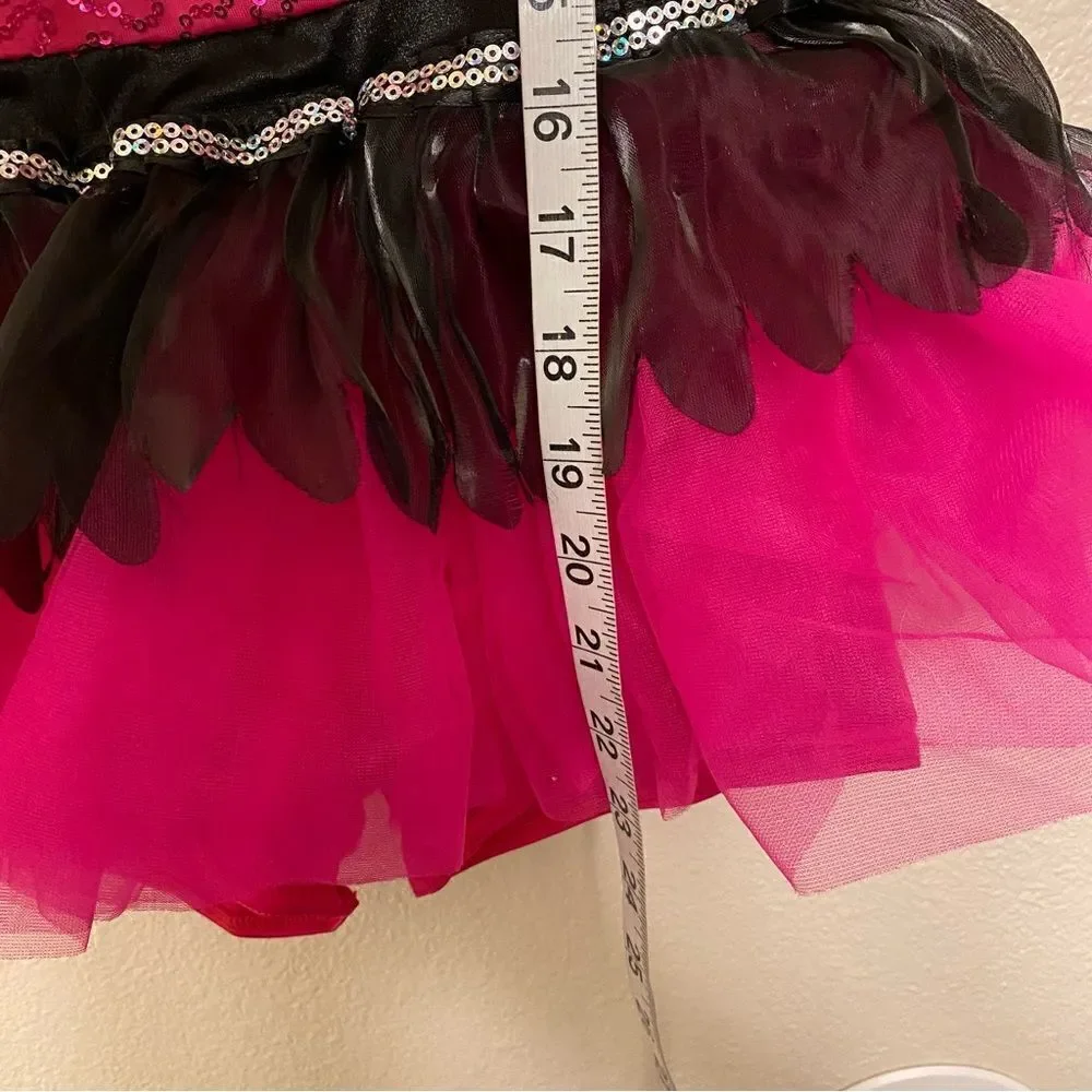 WEISSMAN Dance Costume hot pink sassy sequin tutu Glamorous 7955 Child LC